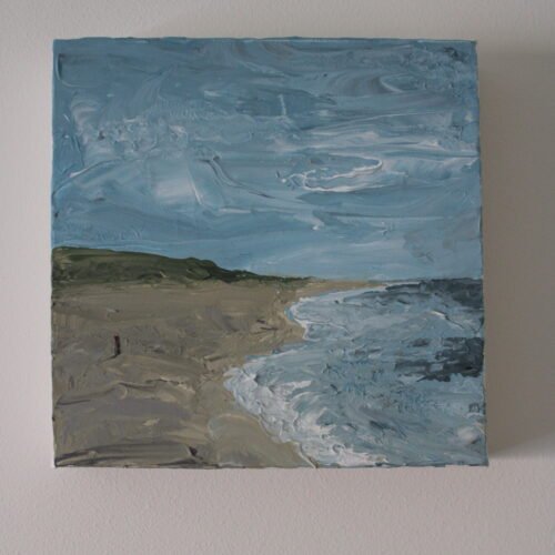 Schilderij - Minimalistisch strand met een detail